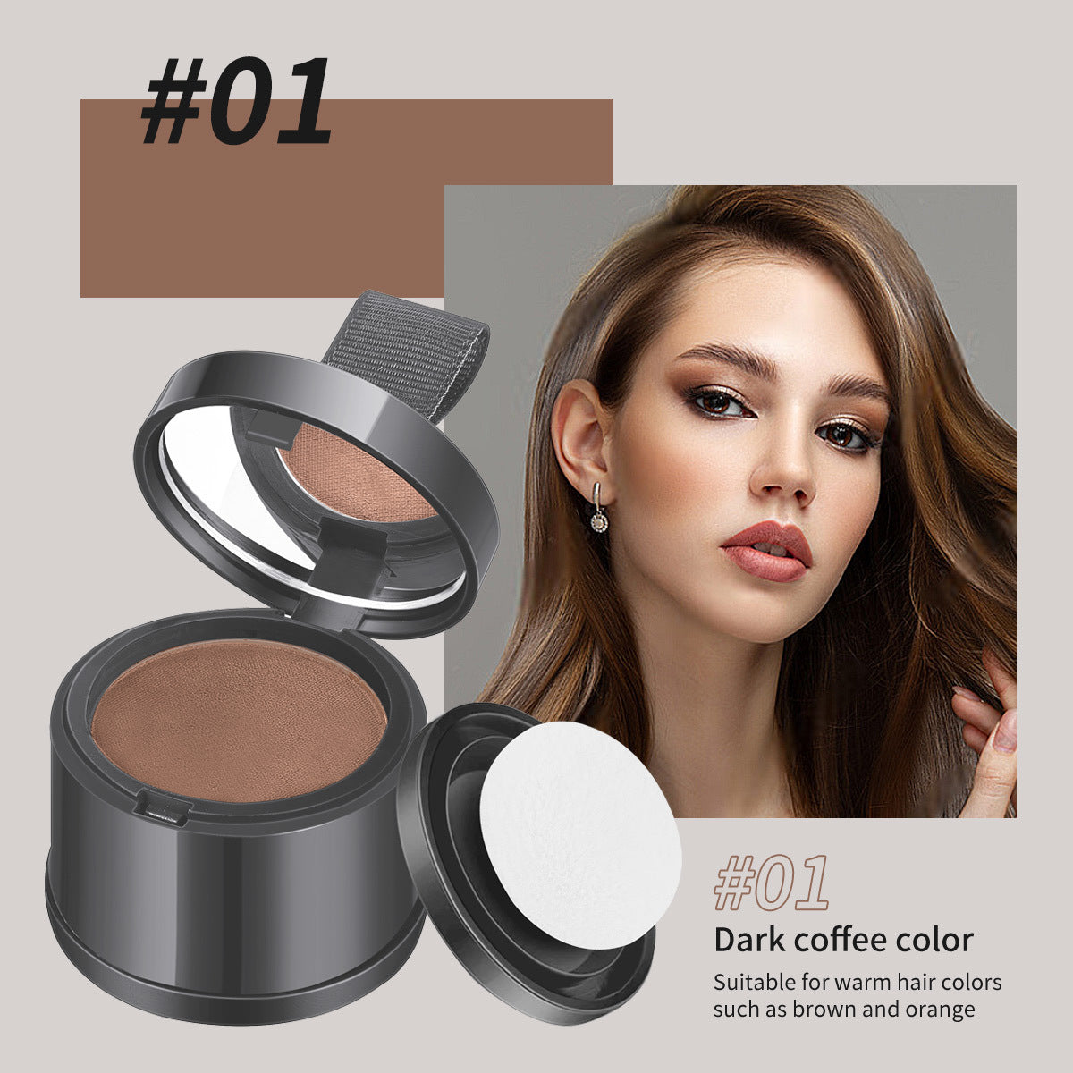 Maquillage capillaire ligne frontale poudre