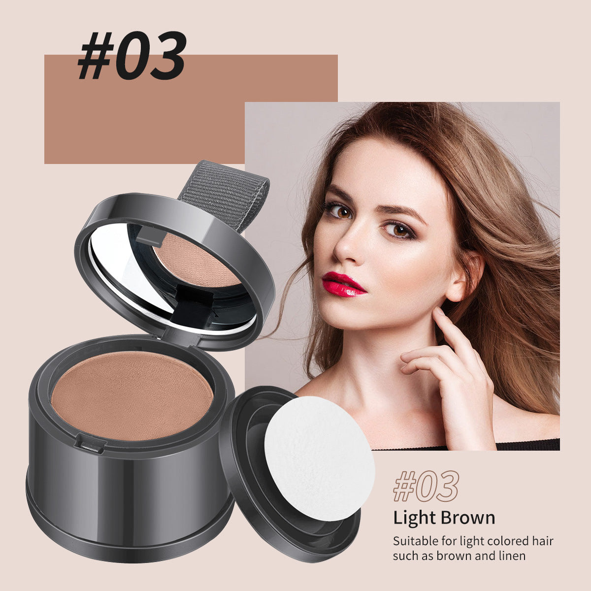 Maquillage capillaire ligne frontale poudre