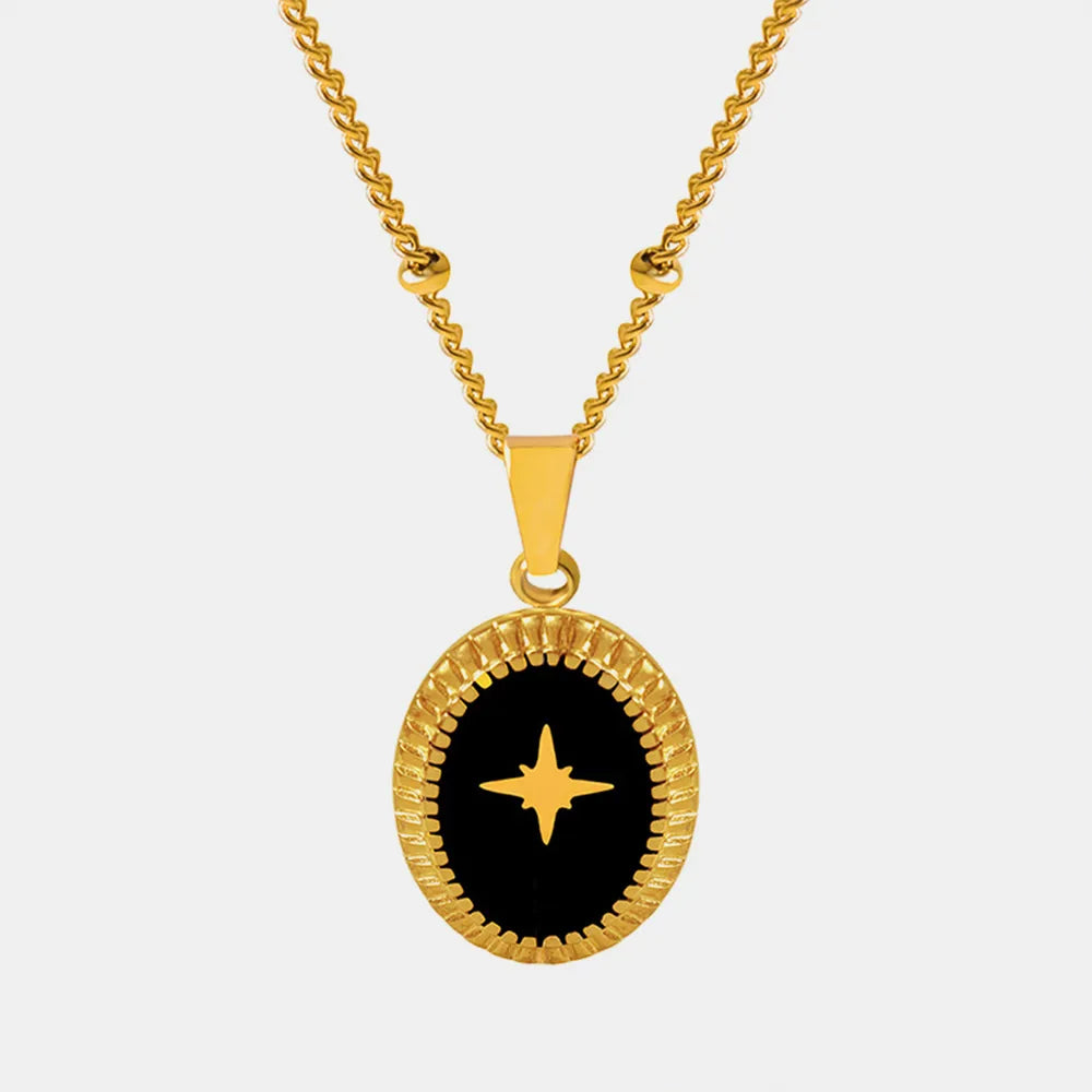 Boutique ÉclatsChic Collier avec pendentif géométrique en forme d'étoile et d'huile en acier titane 5587B3CE8EA749AEB50F56D6034D3128 Soins santé