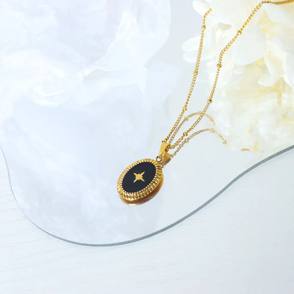Boutique ÉclatsChic Collier avec pendentif géométrique en forme d'étoile et d'huile en acier titane 5587B3CE8EA749AEB50F56D6034D3128 Soins santé