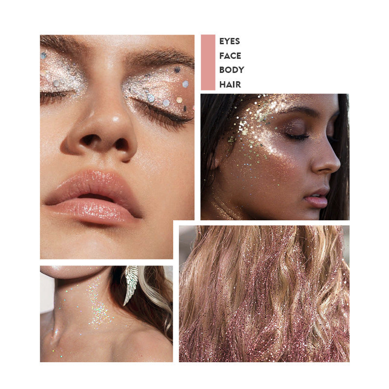 Pudaier Glitter Liquid Eyeshadow Monochrome Makeup Glitter Face Body 12 Colors Shimmering