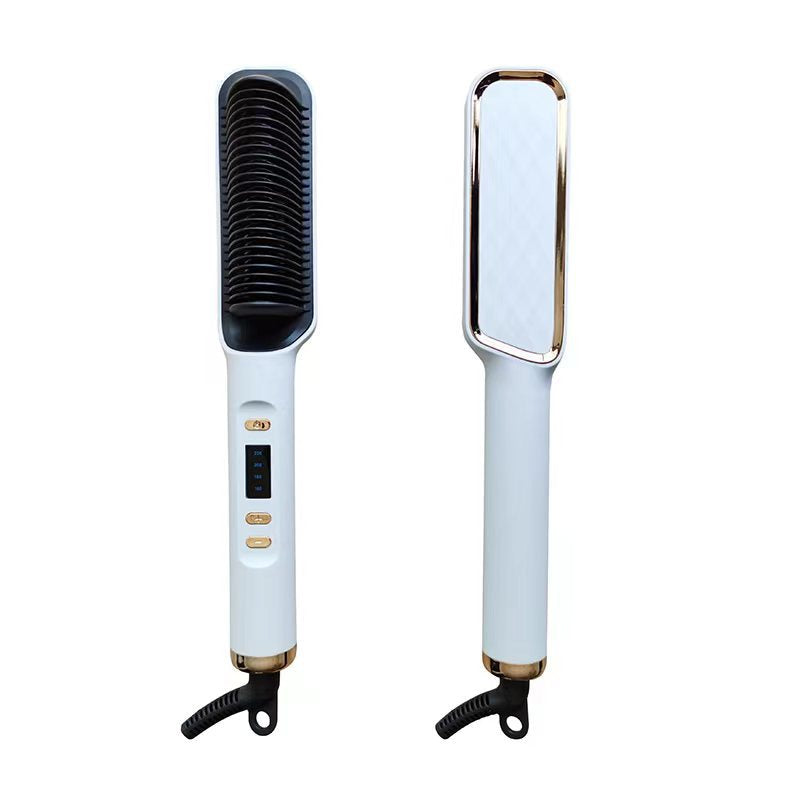 Brosse lissante LCD 2 en 1. Lisseur à ions négatifs, revêtement céramique, cheveux lisses & brillants sans frisottis.