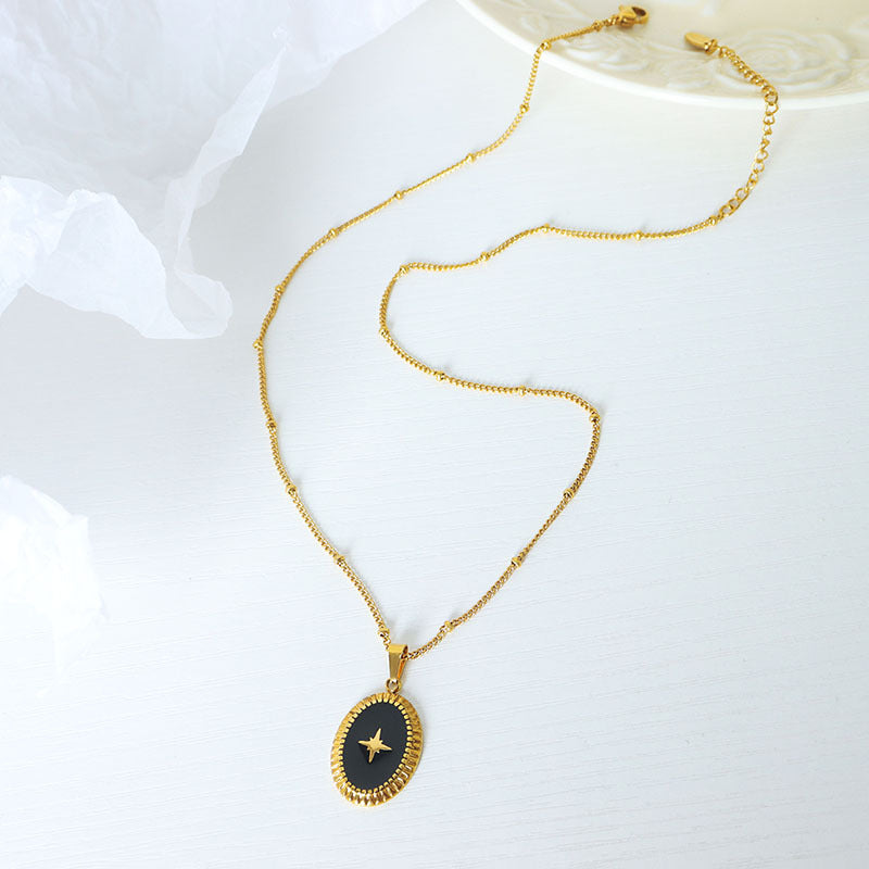 Boutique ÉclatsChic Collier avec pendentif géométrique en forme d'étoile et d'huile en acier titane 5587B3CE8EA749AEB50F56D6034D3128 Soins santé