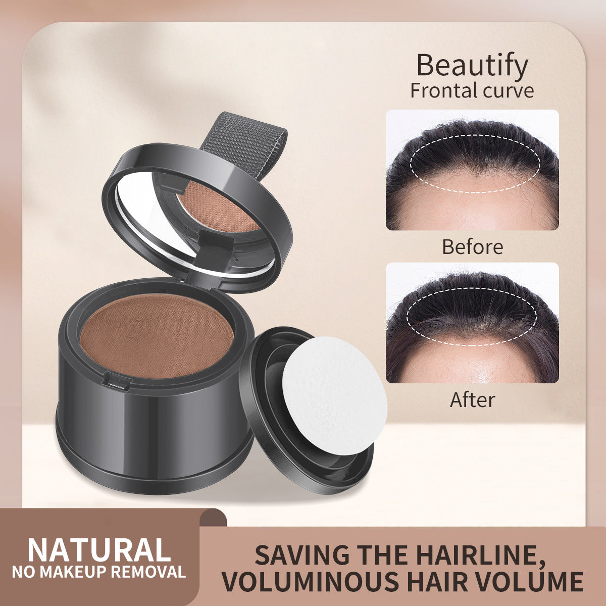 Maquillage capillaire ligne frontale poudre