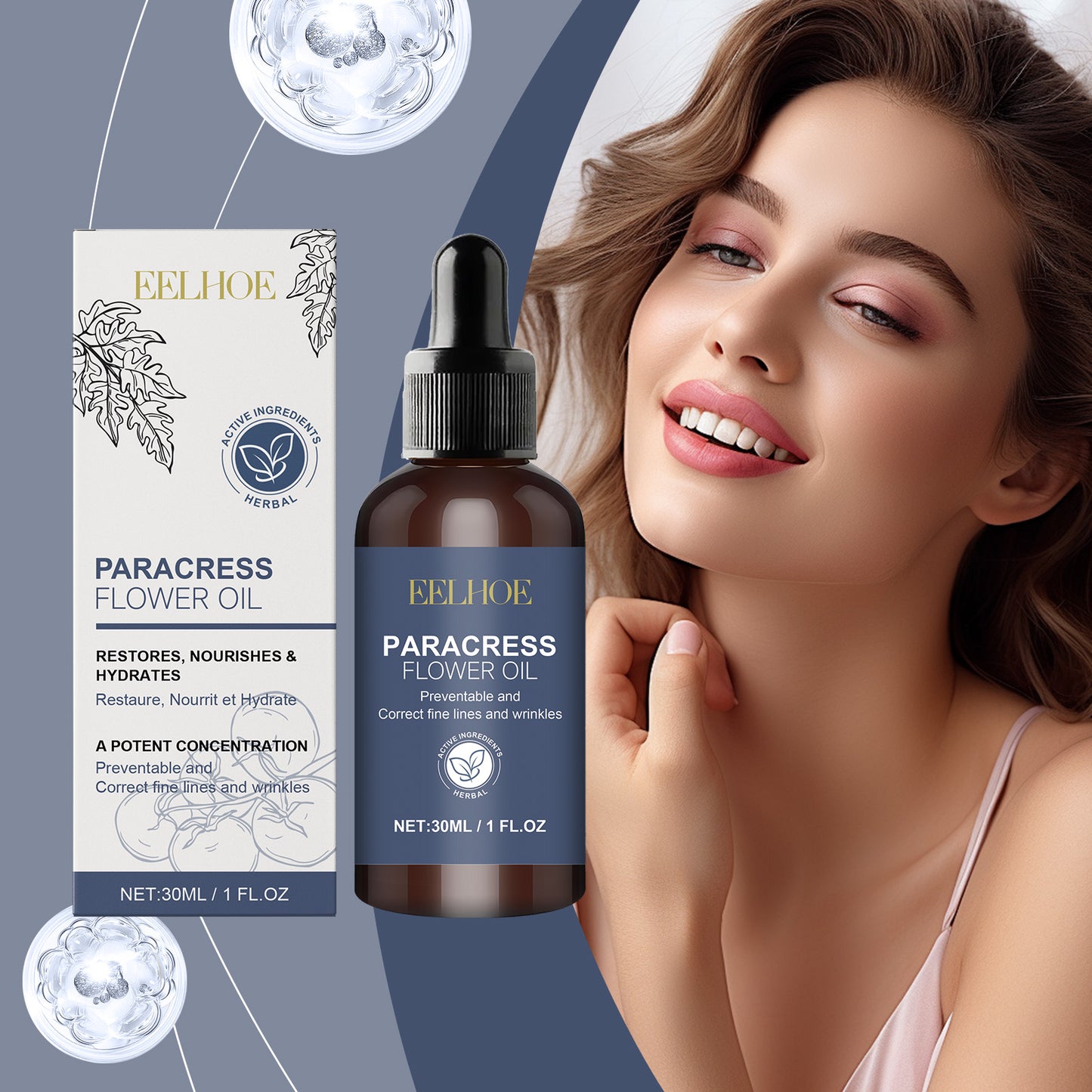 Huile visage raffermissante anti-âge EELHOE