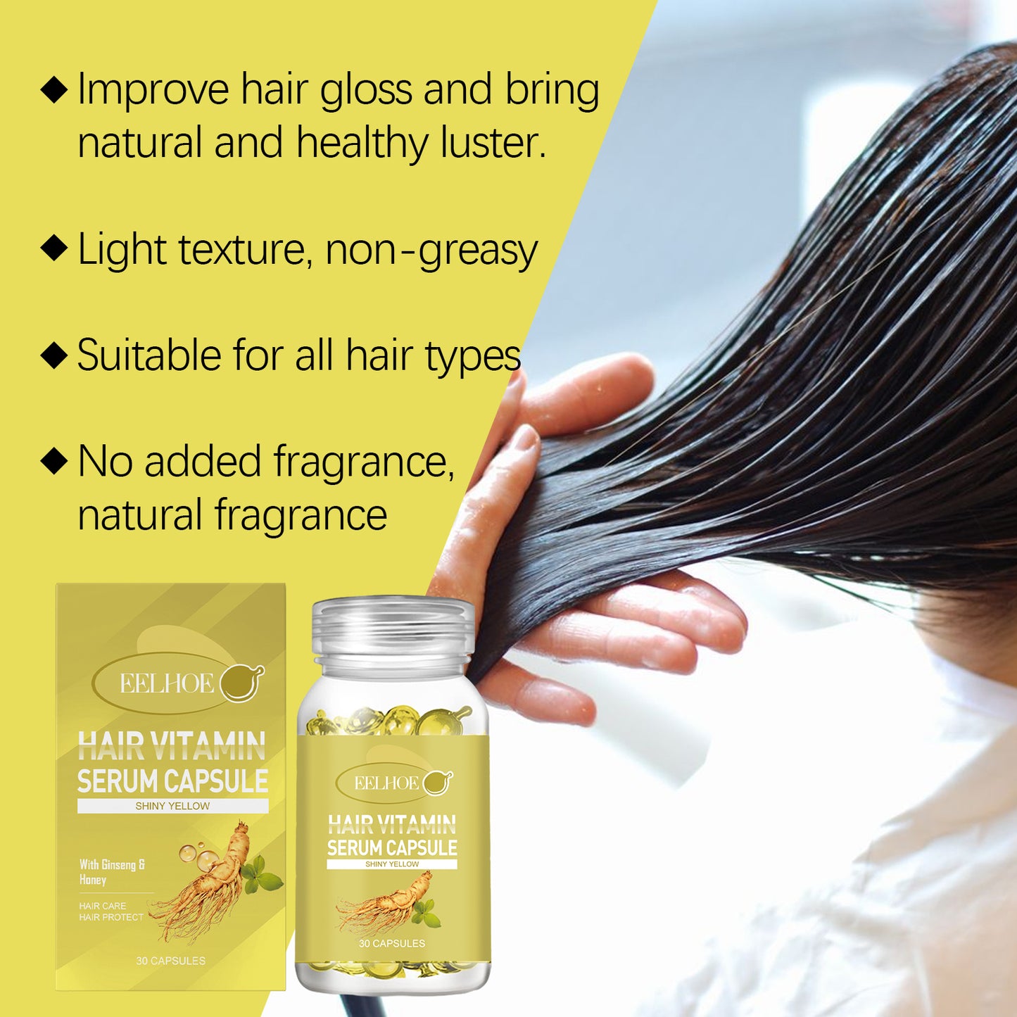 Capsules d’huile essentielle cheveux EELHOE