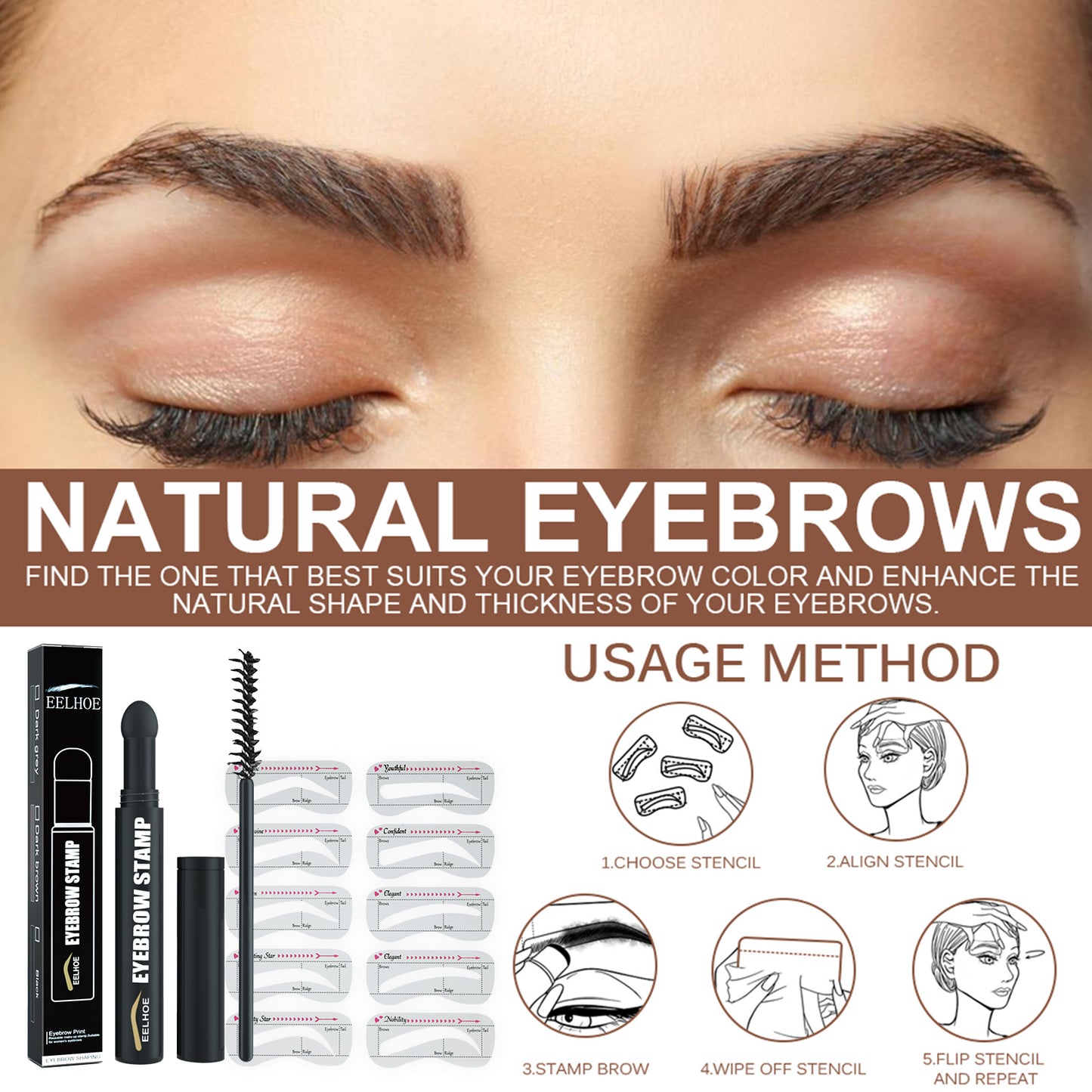 Crayon sourcils Waterproof EELHOE longue durée