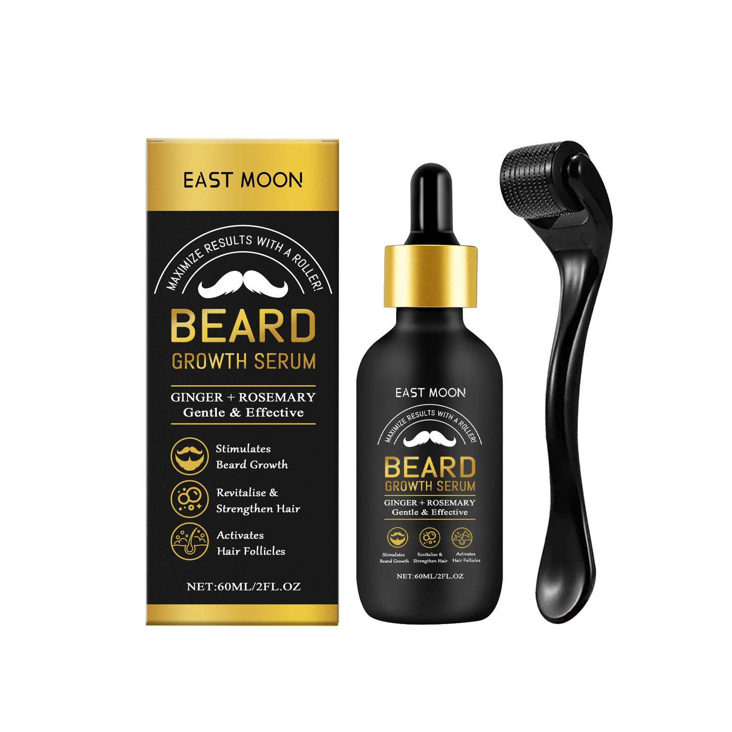 Huile à barbe homme East Moon – Douceur & Hydratation