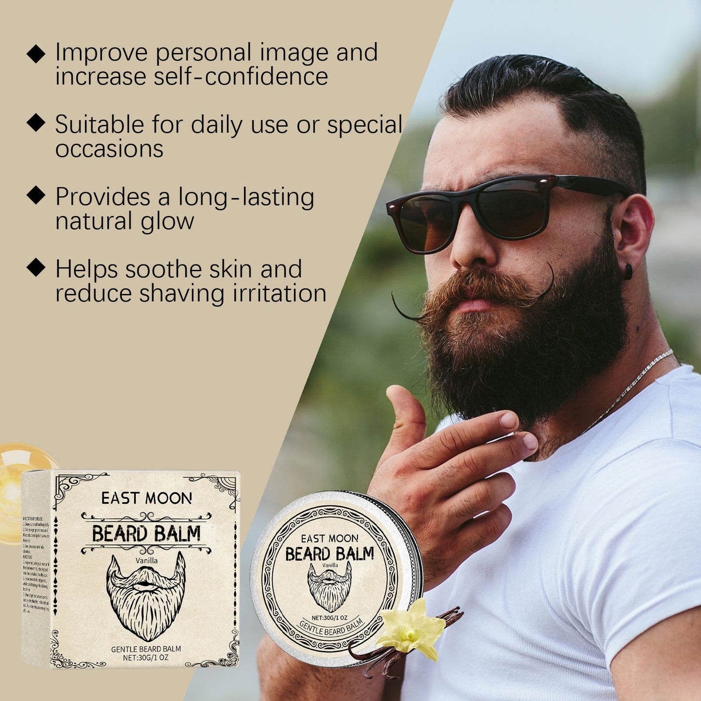 Cire barbe parfum vanille naturel hydratante