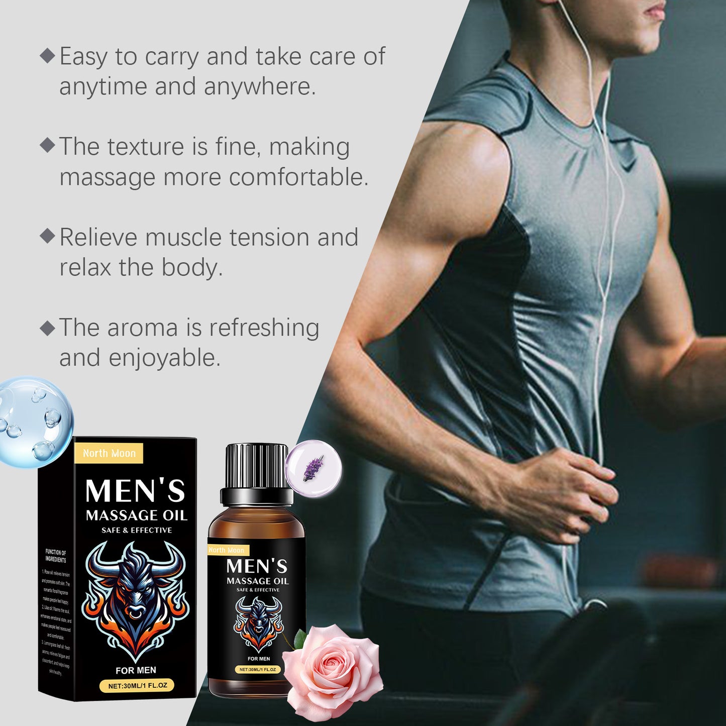 Huile de massage pour hommes North Moon