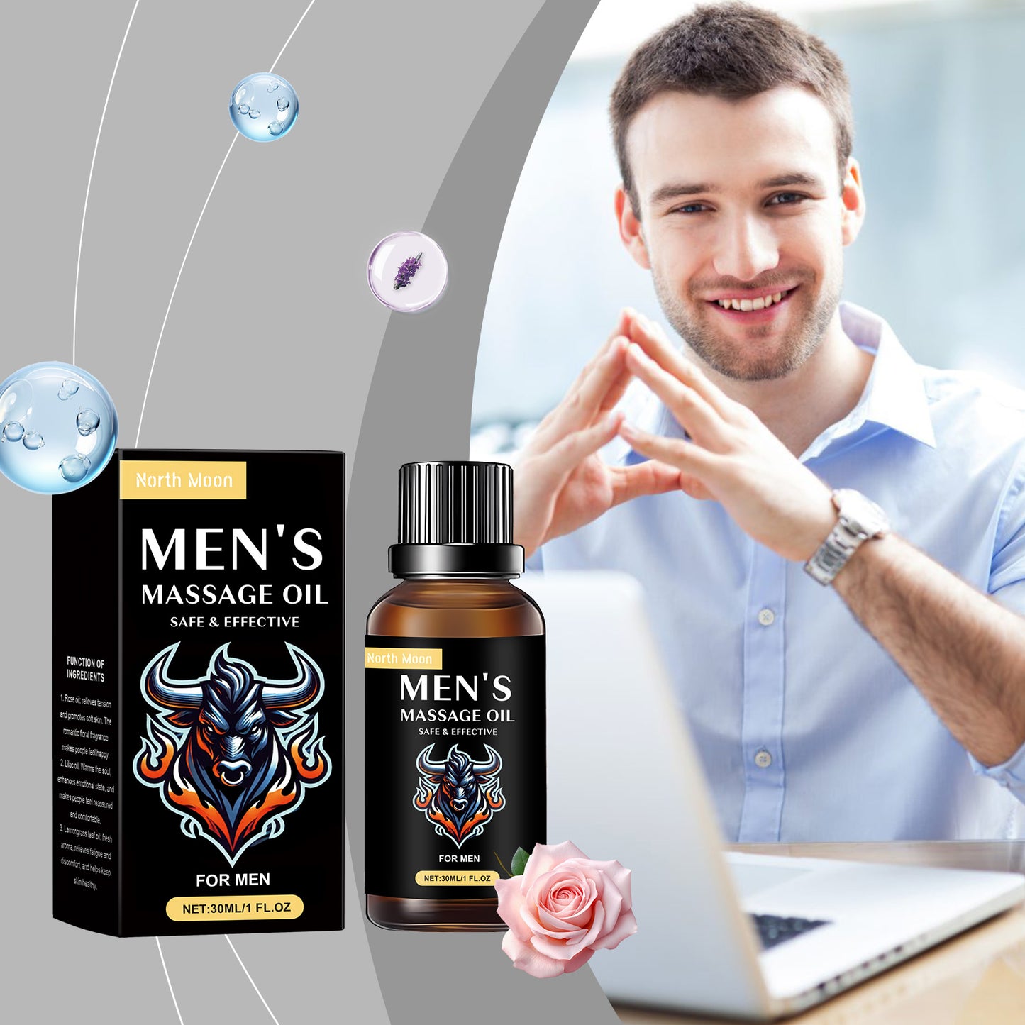 Huile de massage pour hommes North Moon