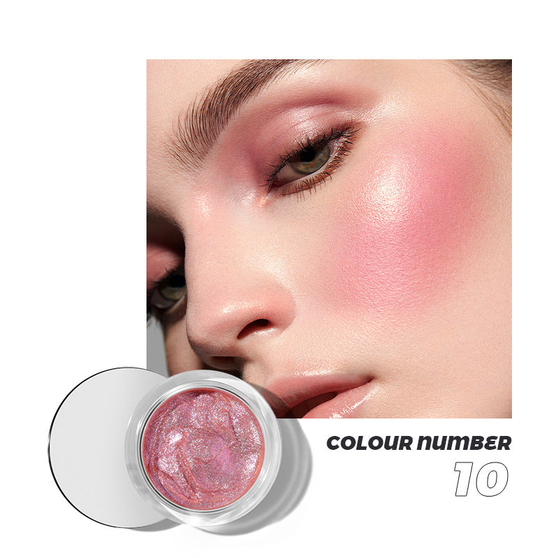 Pudaier Liquid Blush 10 Colors Lip and Cheek Makeup with Fine Glitter for Natural Glow and Contour