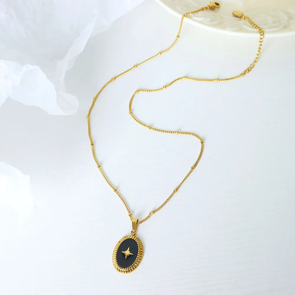 Boutique ÉclatsChic Collier avec pendentif géométrique en forme d'étoile et d'huile en acier titane 5587B3CE8EA749AEB50F56D6034D3128 Soins santé