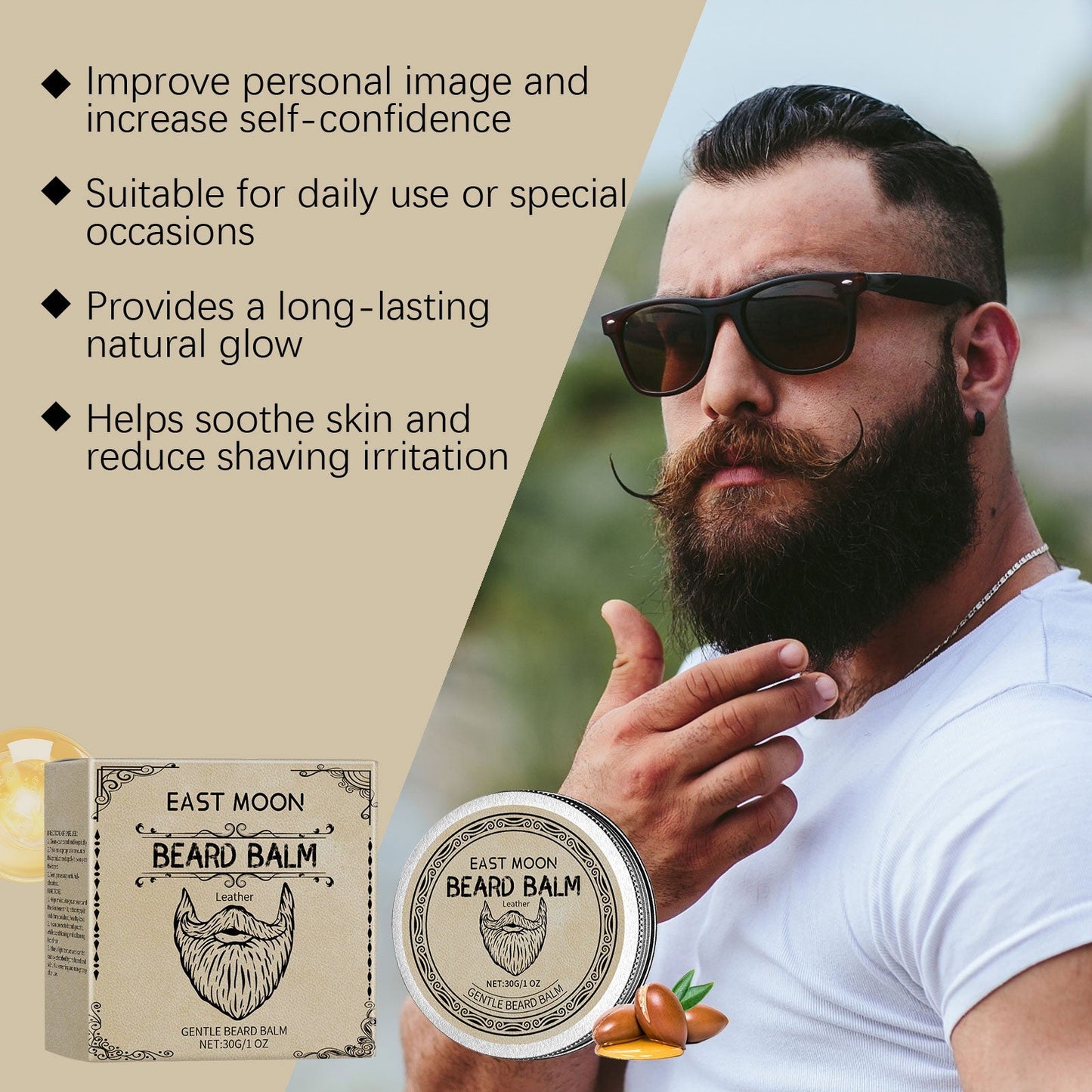 Cire barbe cuir Wax soin nourrit et hydrate