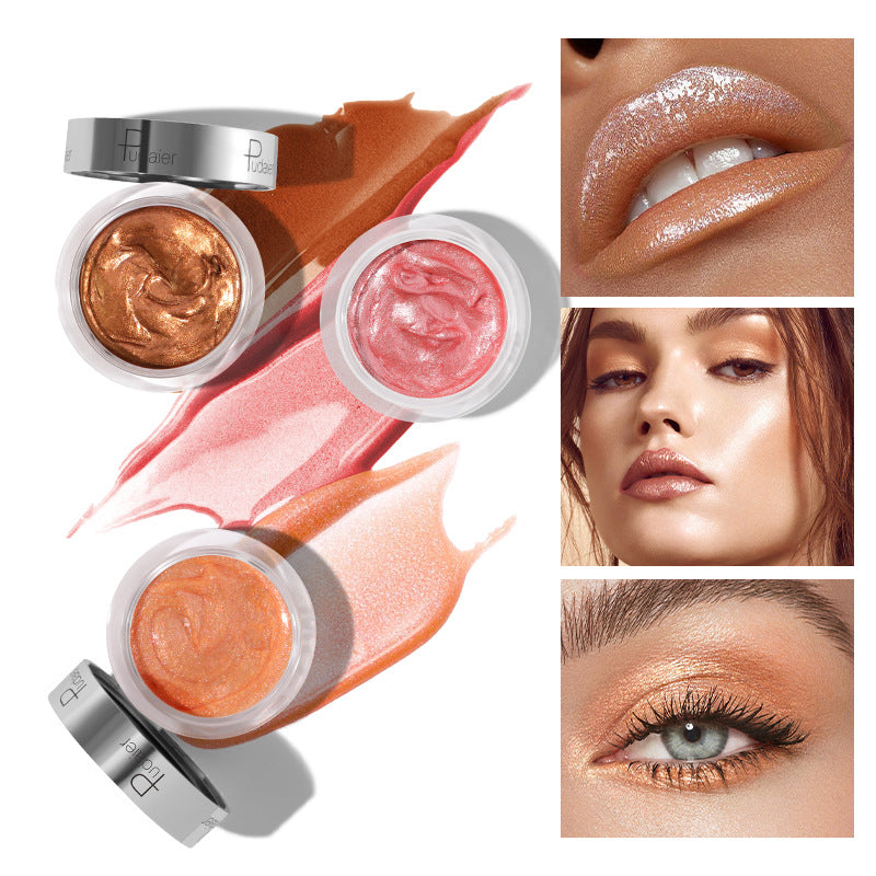 Pudaier Liquid Blush 10 Colors Lip and Cheek Makeup with Fine Glitter for Natural Glow and Contour