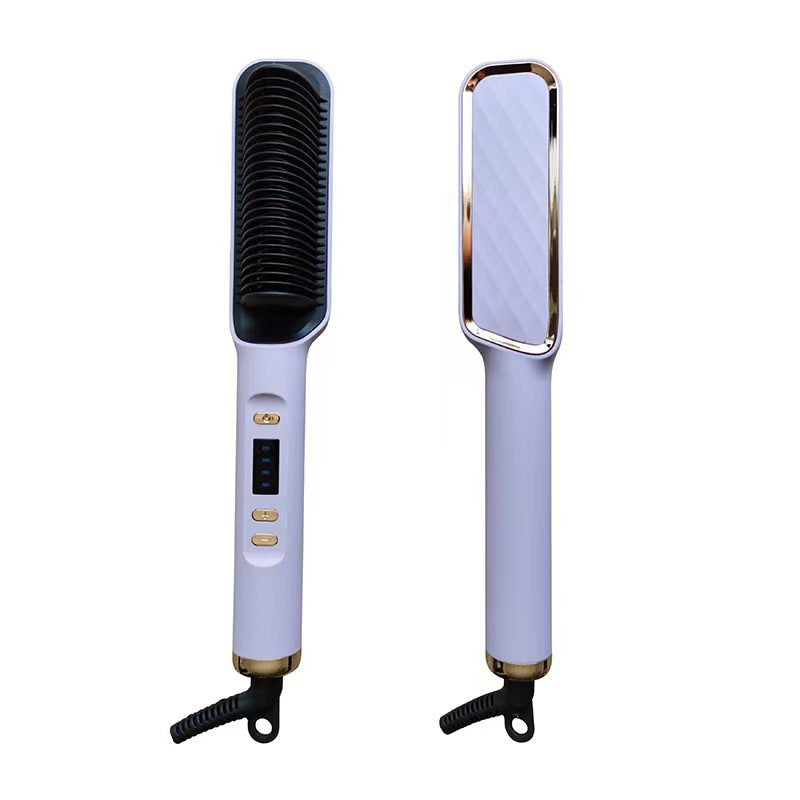 Brosse lissante LCD 2 en 1. Lisseur à ions négatifs, revêtement céramique, cheveux lisses & brillants sans frisottis.
