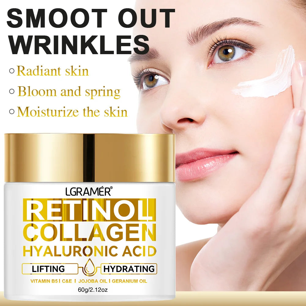 Crème visage rétinol hydratante Anti rides Soin au collagène