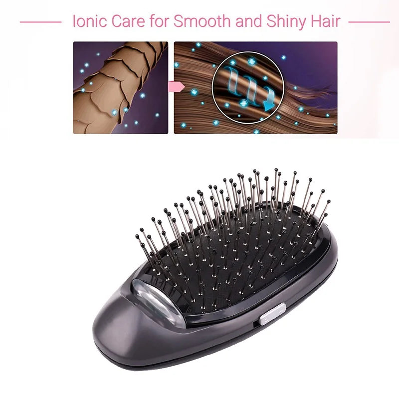 Brosse coiffante ionique noire Brosse à cheveux ionique mate avec peigne de massage capillaire