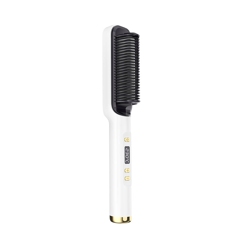 Brosse lissante LCD 2 en 1. Lisseur à ions négatifs, revêtement céramique, cheveux lisses & brillants sans frisottis.
