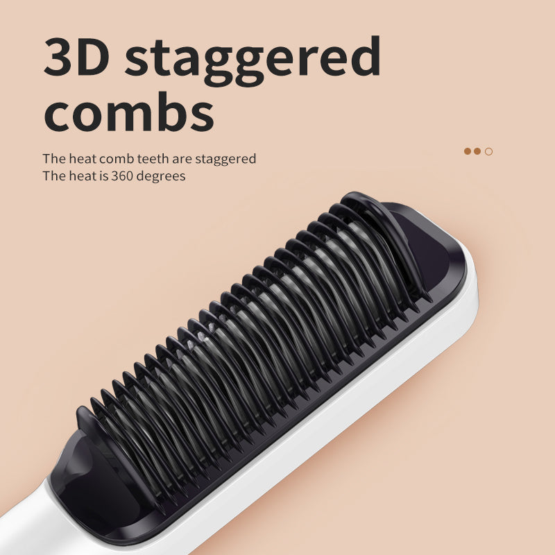 Brosse lissante LCD 2 en 1. Lisseur à ions négatifs, revêtement céramique, cheveux lisses & brillants sans frisottis.