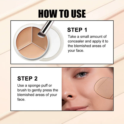 Correcteur anti-cernes trois teintes maquillage
