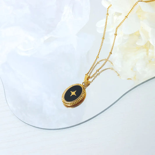 Boutique ÉclatsChic  Collier avec pendentif géométrique en forme d'étoile et d'huile en acier titane 5587B3CE8EA749AEB50F56D6034D3128 Soins santé