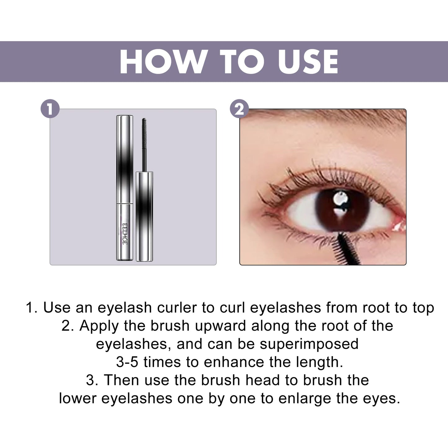 Black eyelash curling mascara Natural makeup thick long-lasting anti-sweat no smudging lengthening effect