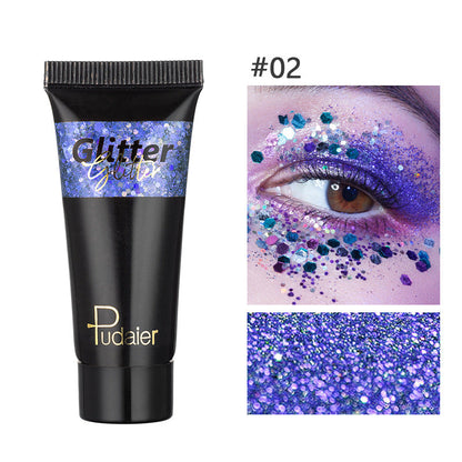 Pudaier Glitter Liquid Eyeshadow Monochrome Makeup Glitter Face Body 12 Colors Shimmering