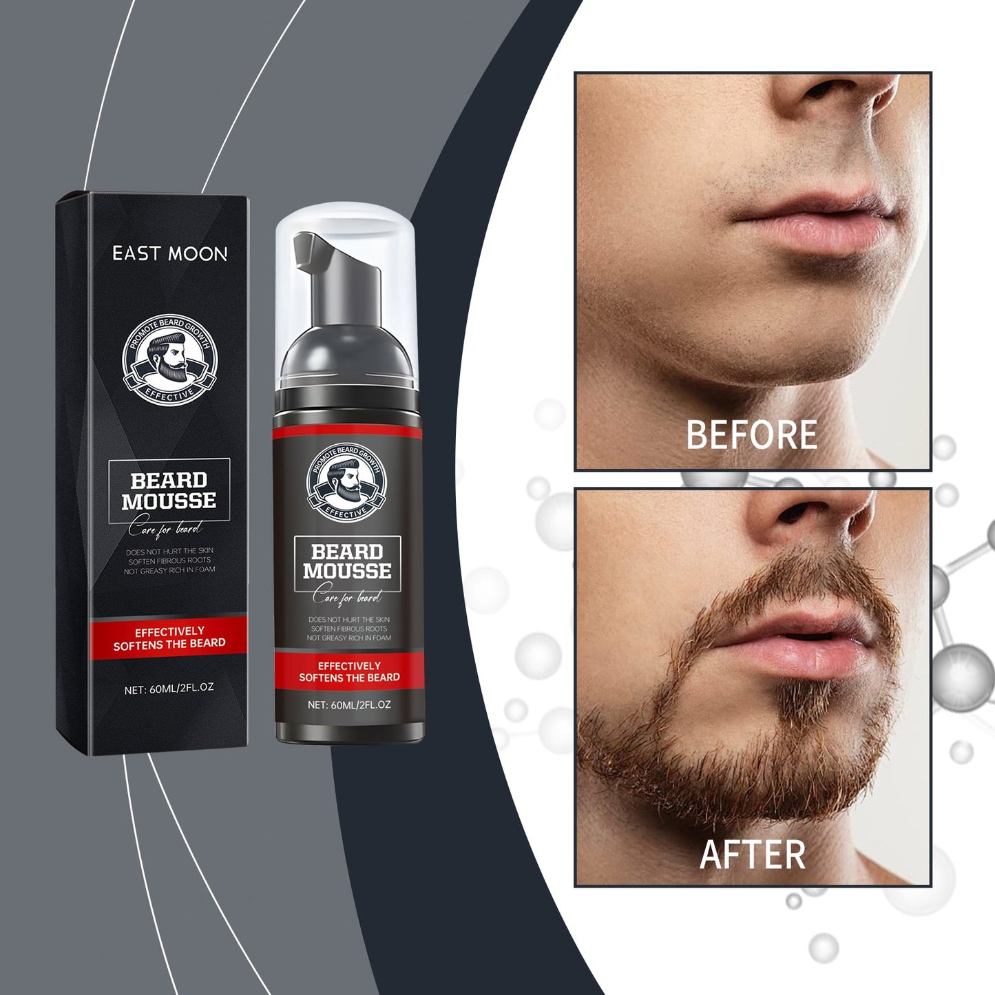 Mousse nettoyante barbe et visage homme hydratante