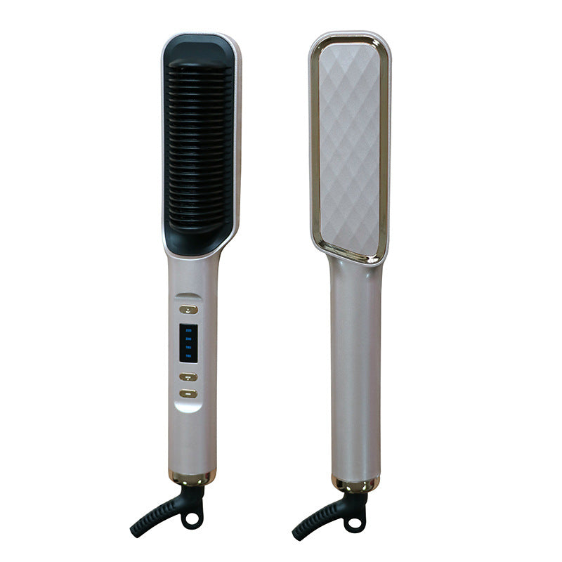 Brosse lissante LCD 2 en 1. Lisseur à ions négatifs, revêtement céramique, cheveux lisses & brillants sans frisottis.