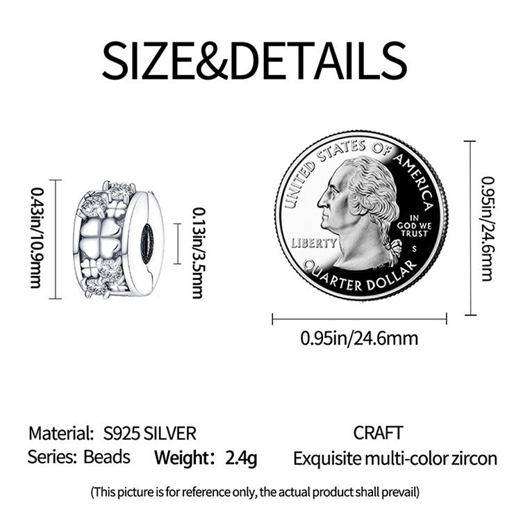 Fermoir trèfle à quatre feuilles – Accessoires DIY pour bijoux | Cuivre plaqué argent 925 | Breloque porte-bonheur