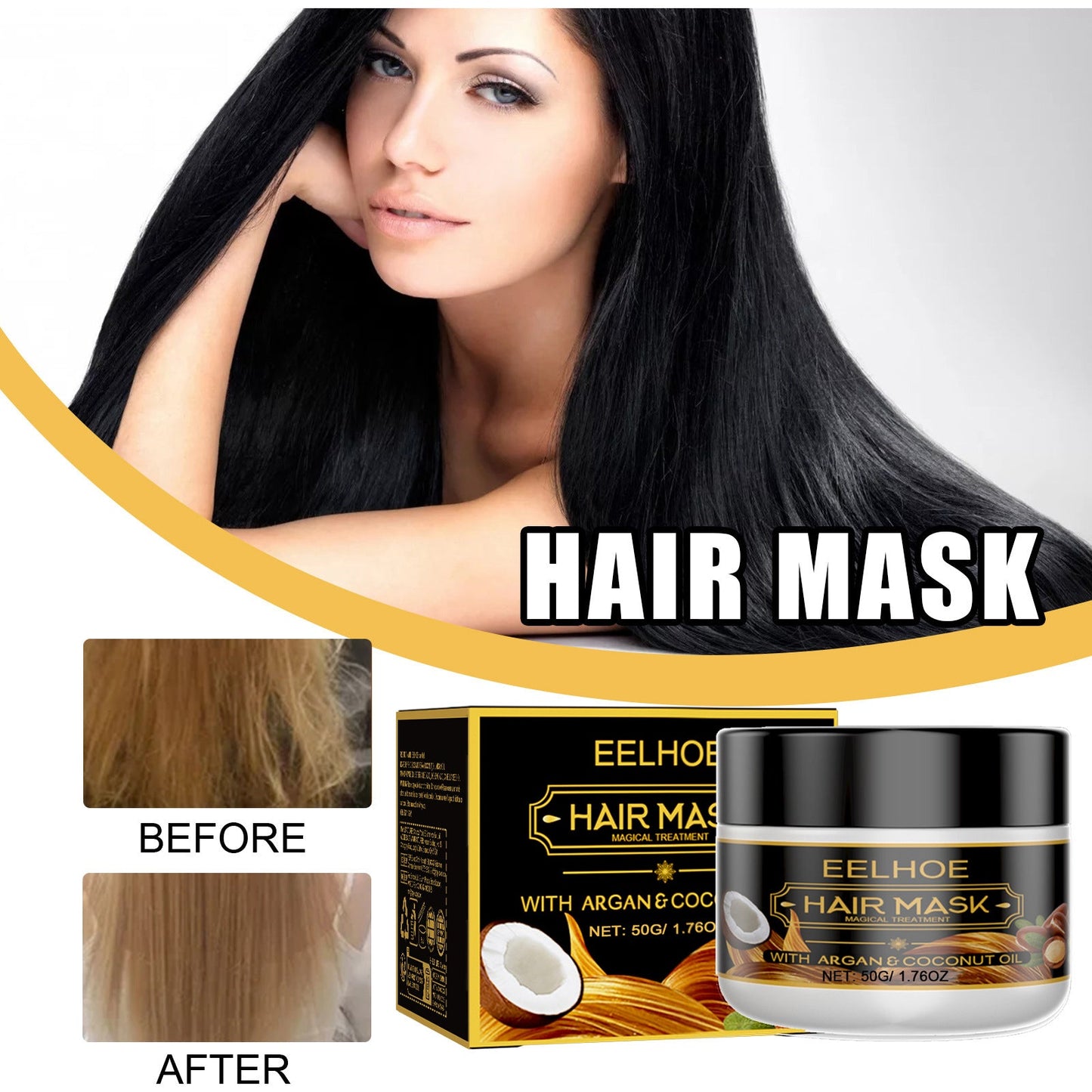 eprolo  Masque après-shampoing capillaire nourrissant mfhf1214gc01-50g盒装 Après-shampoing