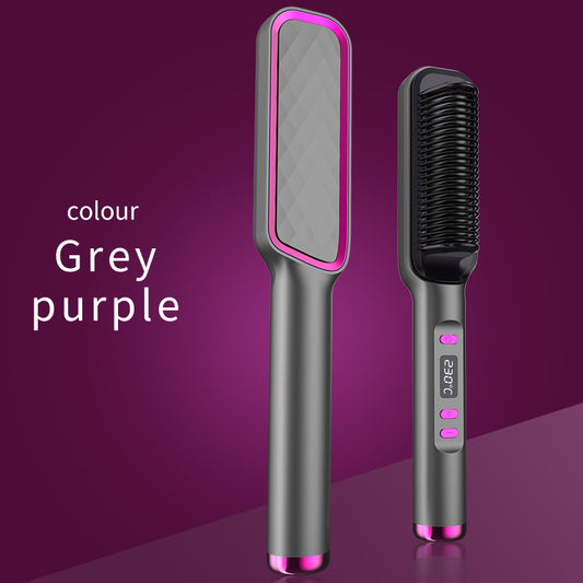 Brosse lissante LCD 2 en 1. Lisseur à ions négatifs, revêtement céramique, cheveux lisses & brillants sans frisottis.