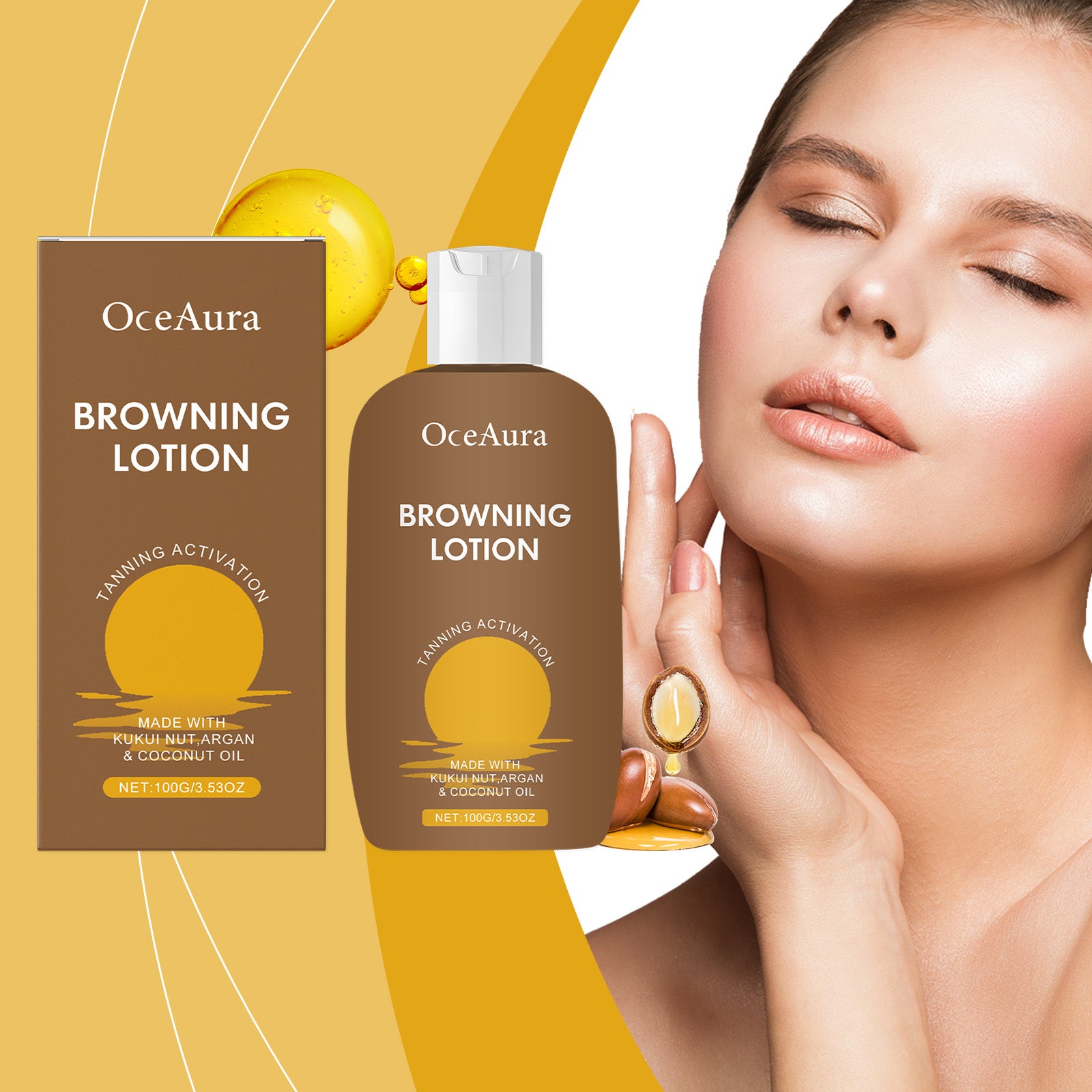 Boutique ÉclatsChic  Lotion bronzante aux herbes OceAura hydratante OC-A06-0377-01 Soins visage