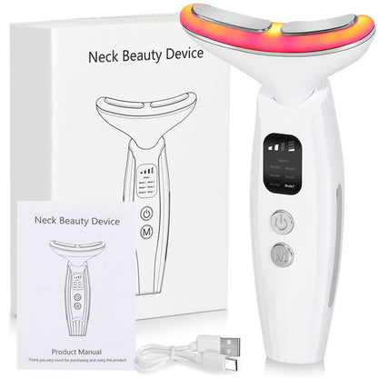 Appareil beauté cou 7 couleurs avec écran Massage LED Anti rides