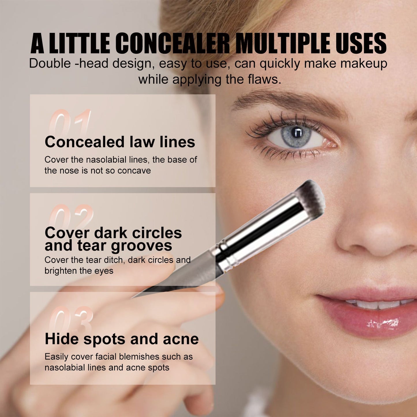 Correcteur anti-cernes trois teintes maquillage