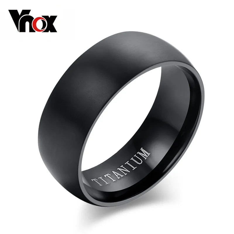 ZOPI  Bague homme 100% titane noir 8 mm 168797006;20250911;1757608375ZqYCe Bijoux homme