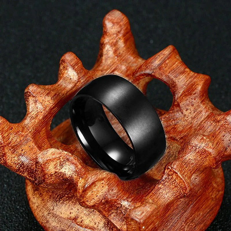 ZOPI  Bague homme 100% titane noir 8 mm 168797006;20250911;1757608375ZqYCe Bijoux homme