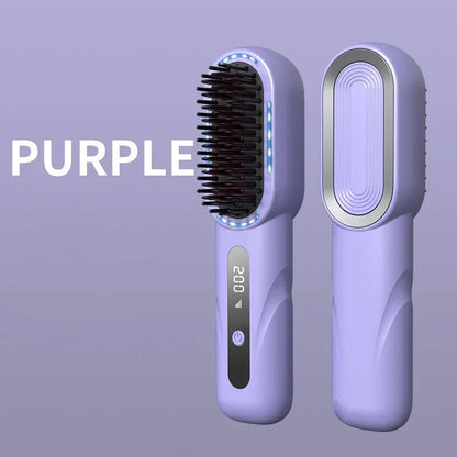 Brosse lissante sans fil cheveux Fer à lisser et boucleur rechargeable