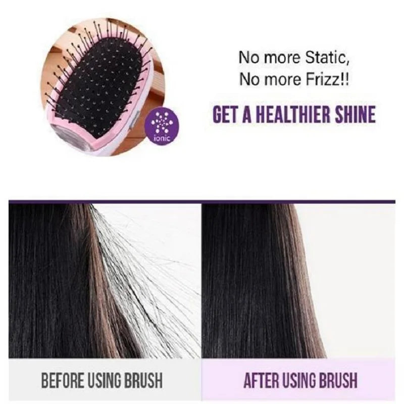Brosse coiffante ionique noire Brosse à cheveux ionique mate avec peigne de massage capillaire