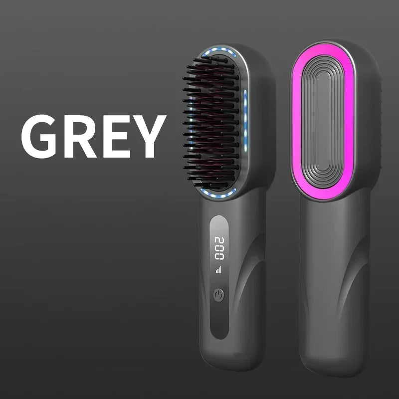 Brosse lissante sans fil cheveux Fer à lisser et boucleur rechargeable