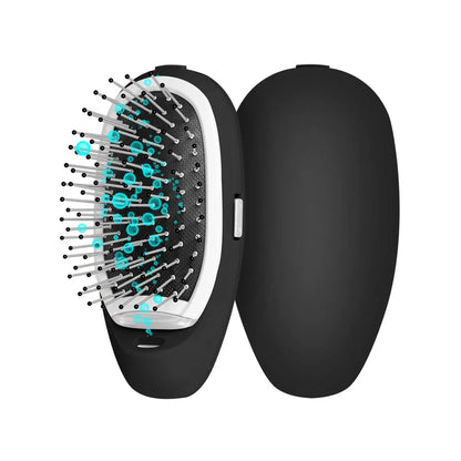 Brosse coiffante ionique noire Brosse à cheveux ionique mate avec peigne de massage capillaire