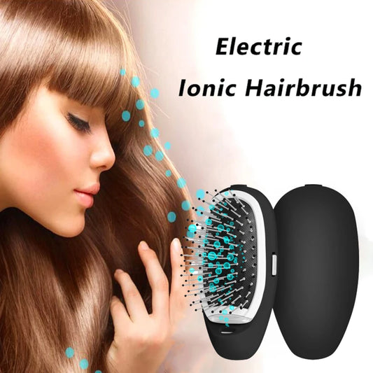 Brosse coiffante ionique noire Brosse à cheveux ionique mate avec peigne de massage capillaire