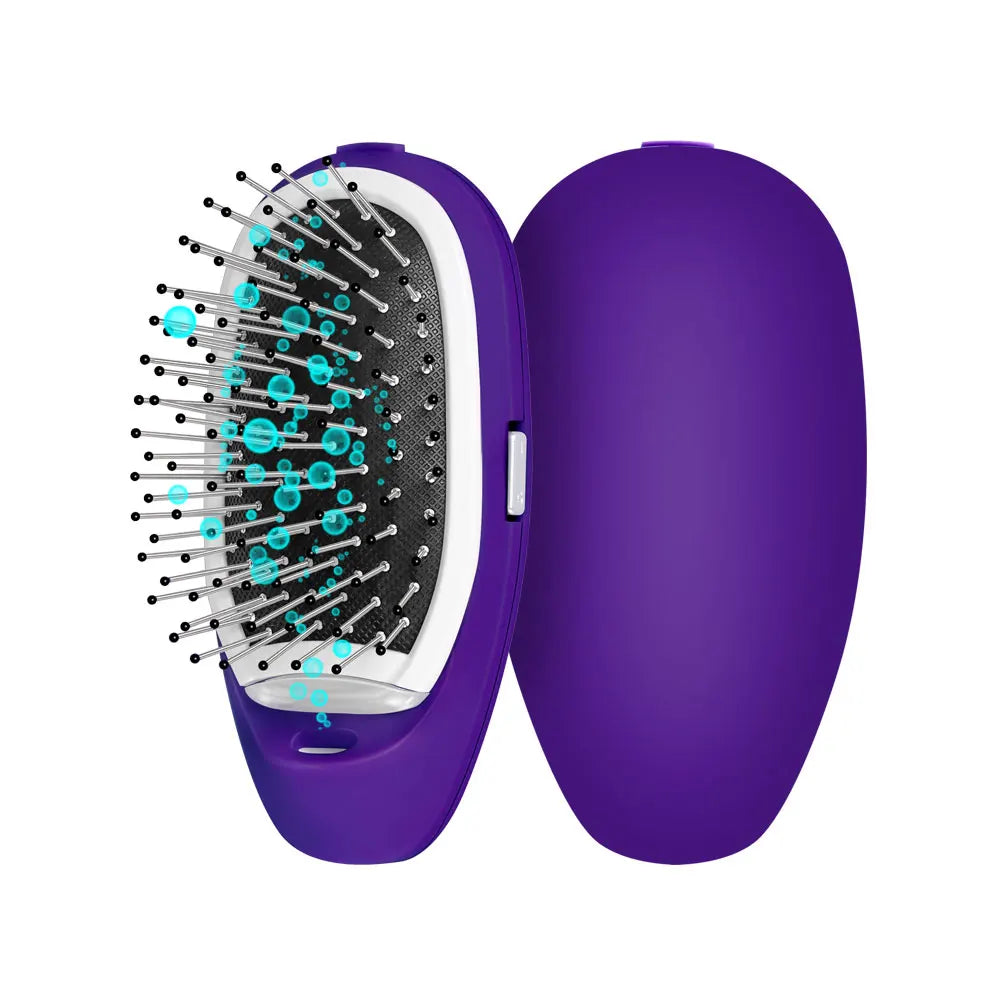Brosse coiffante ionique noire Brosse à cheveux ionique mate avec peigne de massage capillaire