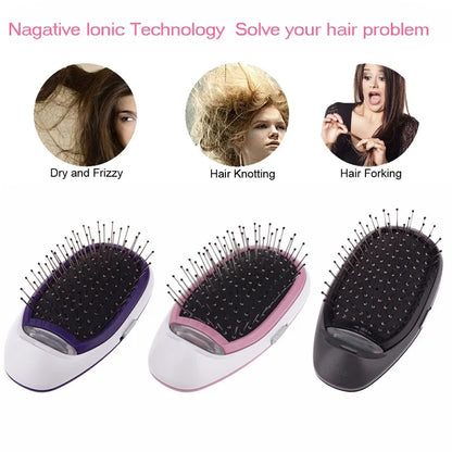 Brosse coiffante ionique noire Brosse à cheveux ionique mate avec peigne de massage capillaire